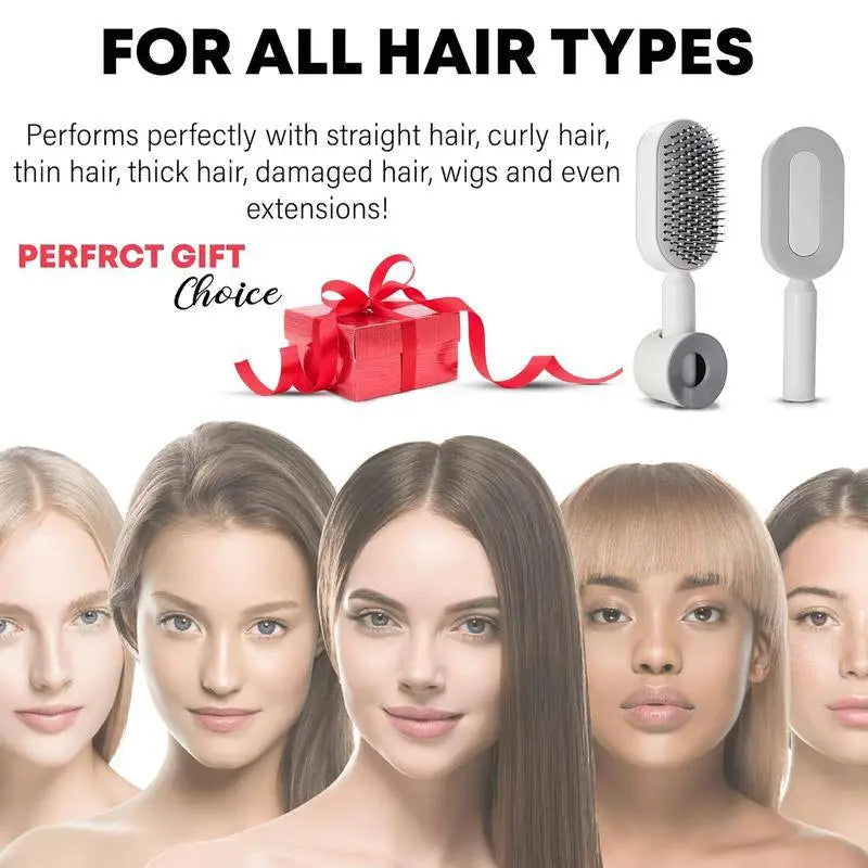 Self-Cleaning 3D Hair Brush